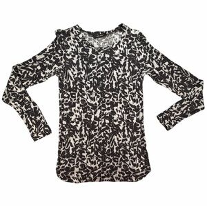 Isabel Marant Women’s Long Sleeve Linen N1501 Leopard Top In Size Small